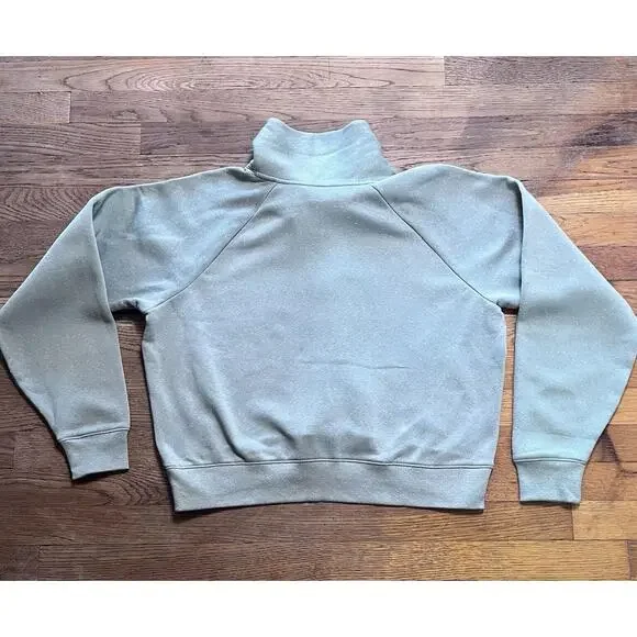 Under Armour Rival Fleece Wrap Neck Pullover Green Gray Speckled Womens Medium - Picture 3 of 15